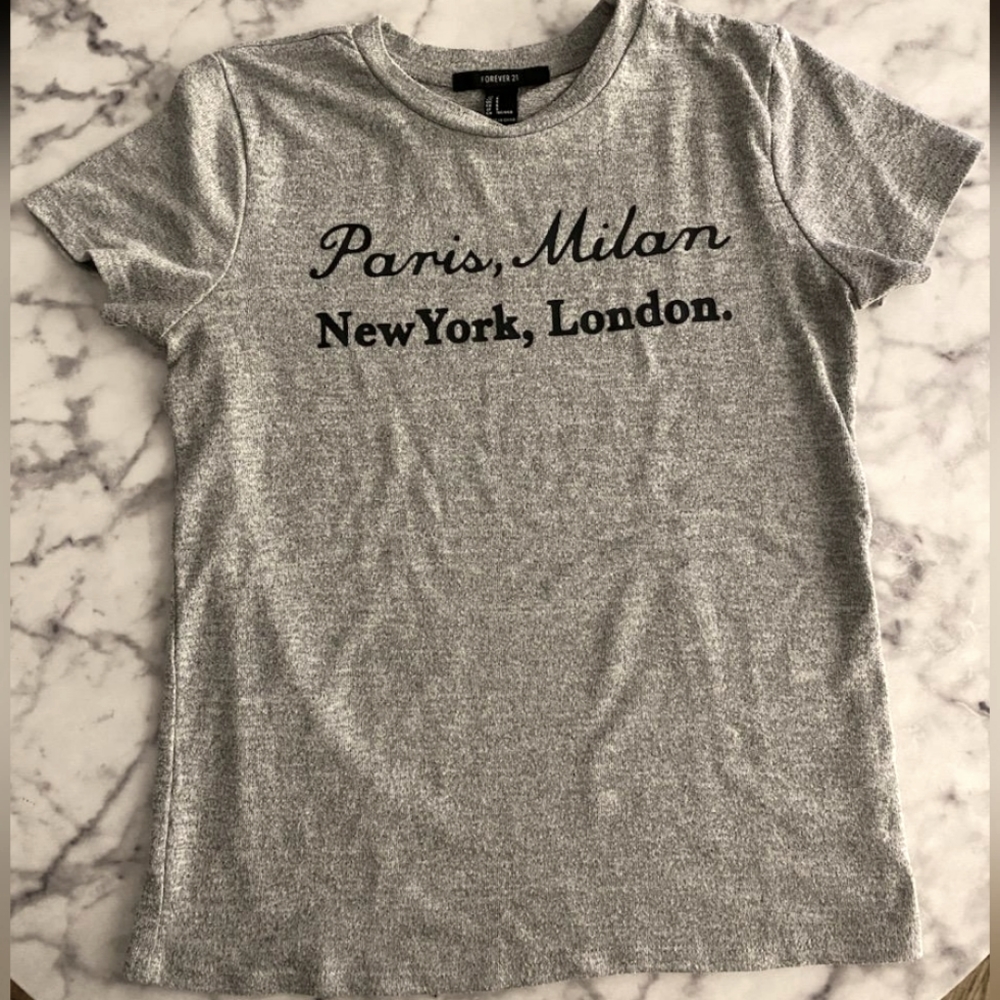 Forever 21, Small, Gray, T-Shirt Top